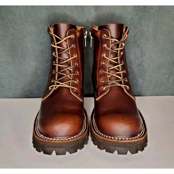 Slow Wear Lion Handmade in Japan Ultra High End Zip/Lace Up Leather Boots US 7 E - Picture 3 of 15